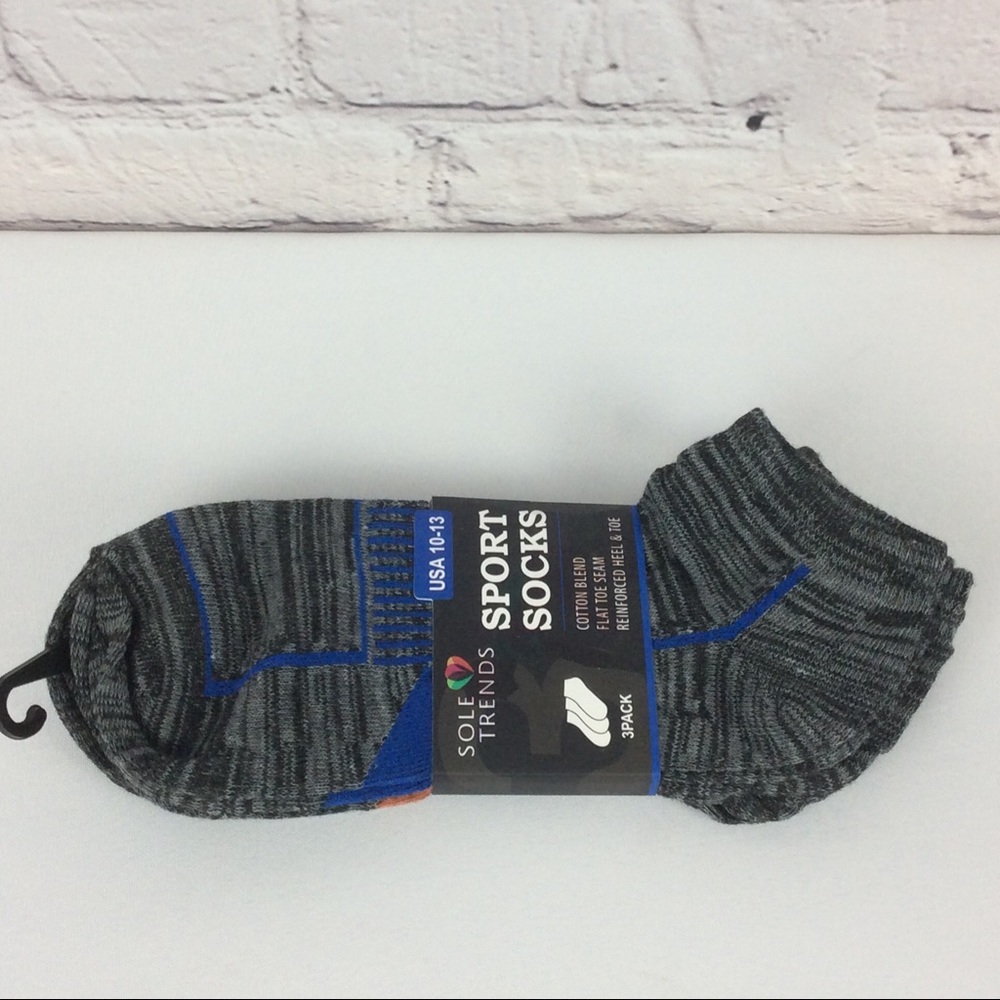 3 Pair Sole Trends Men's Low Cut Sport Socks - Picture 4 of 4